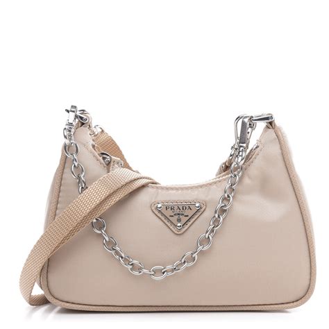 prada nylon tasche beige|farfetch Prada purses.